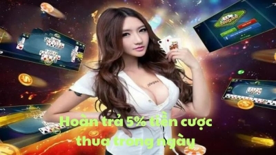 Chương trình khuyến mãi VNBET - Hoàn trả 5% số tiền thua trong ngày